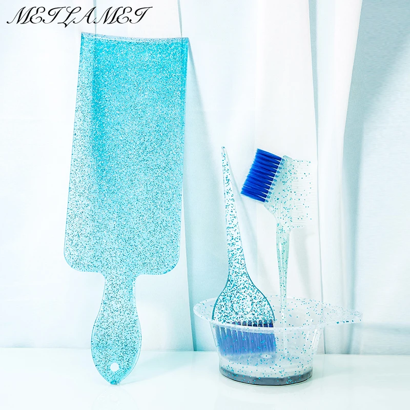 

4pcs Crystal Glitter Hair Dyeing Bowl Set Hair Dyeing Brush Bowl Hair Color Bowl Coloring Applicator Tools DIY Home Barber Salon