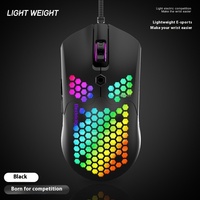 Free Wolf M5 Lightweight Wired Cave Mouse Gaming Rgb Light Emitting 12000dpi Paw3325 Adjustable Office Ergonomic Travel Optical