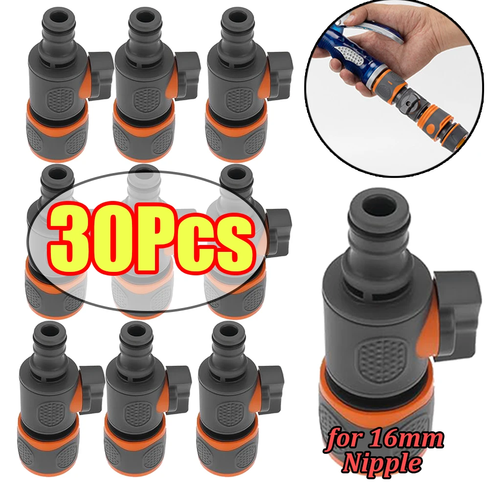 

1-30 шт. быстрый разъем для садового шланга, разъем для садового шланга для орошения, 16 мм, быстроразъемный адаптер для садового шланга с шаровым краном