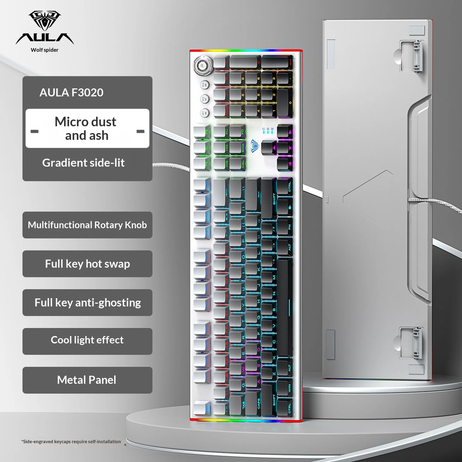 

AULA F3020 Wired Mechanical Keyboard 108 Keys Side Engraved Hot Swappable RGB Backlit For Gaming Office Blue Brown Red Switches