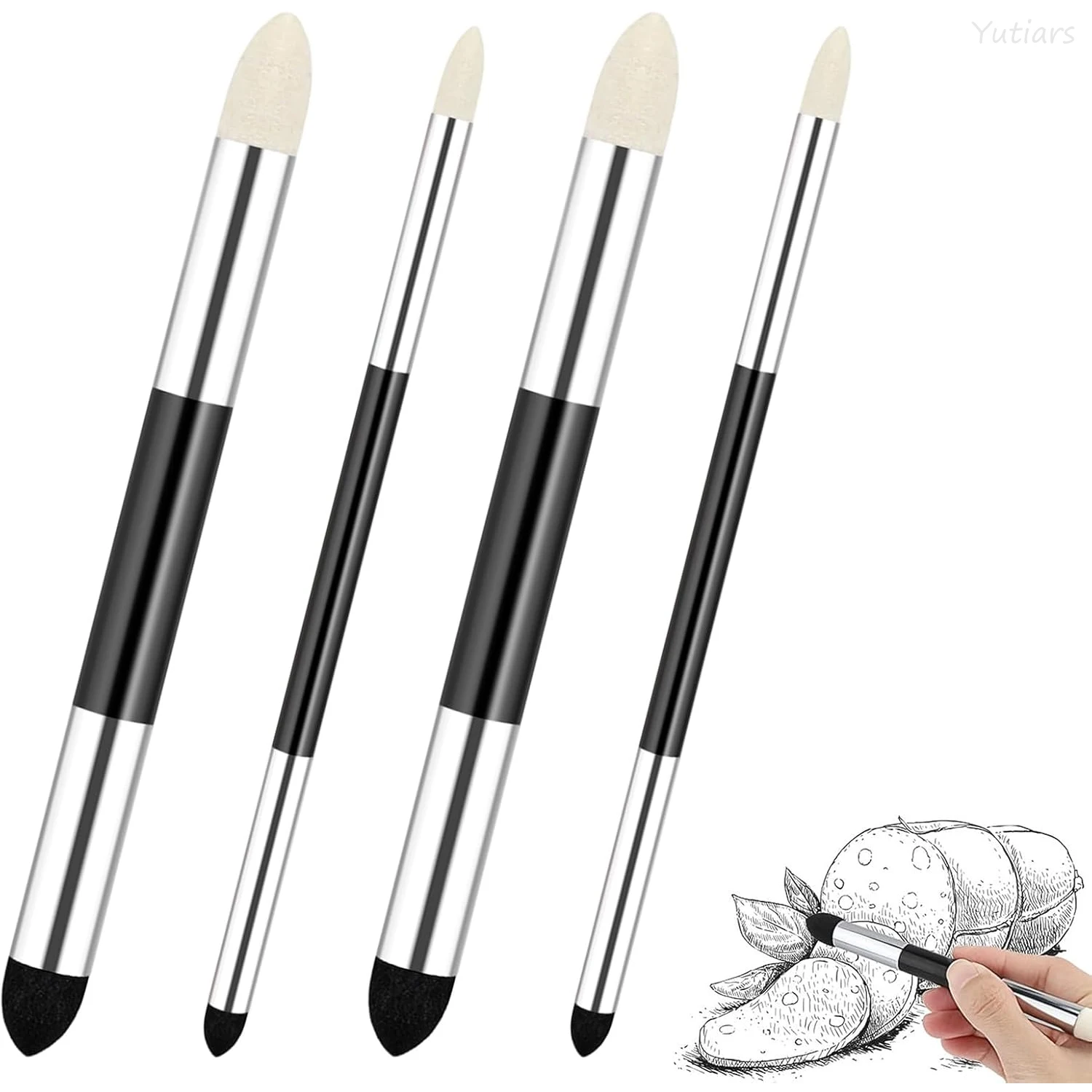 Dual-Headed Sketch Sponge Pen Set, 2/4/6 Pieces Art Blending Pens, Portable Reusable Washable Tools for Artists Sketching & Pain