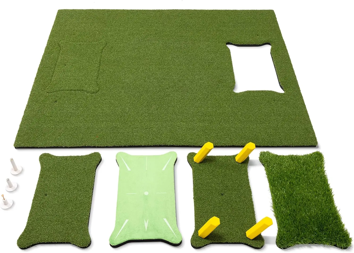 

5 ft x 4 ft PRO Golf Practice Hitting Mat, Includes 5 Interchangeable Inserts for the Ultimate At-Home Instruction, Gre