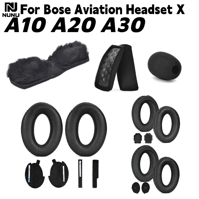 

Replacement Soft Memory Covers Sponge leather ear pads For Bose Aviation Headset X A10 A20 A30 headphones Earmuffs repair parts