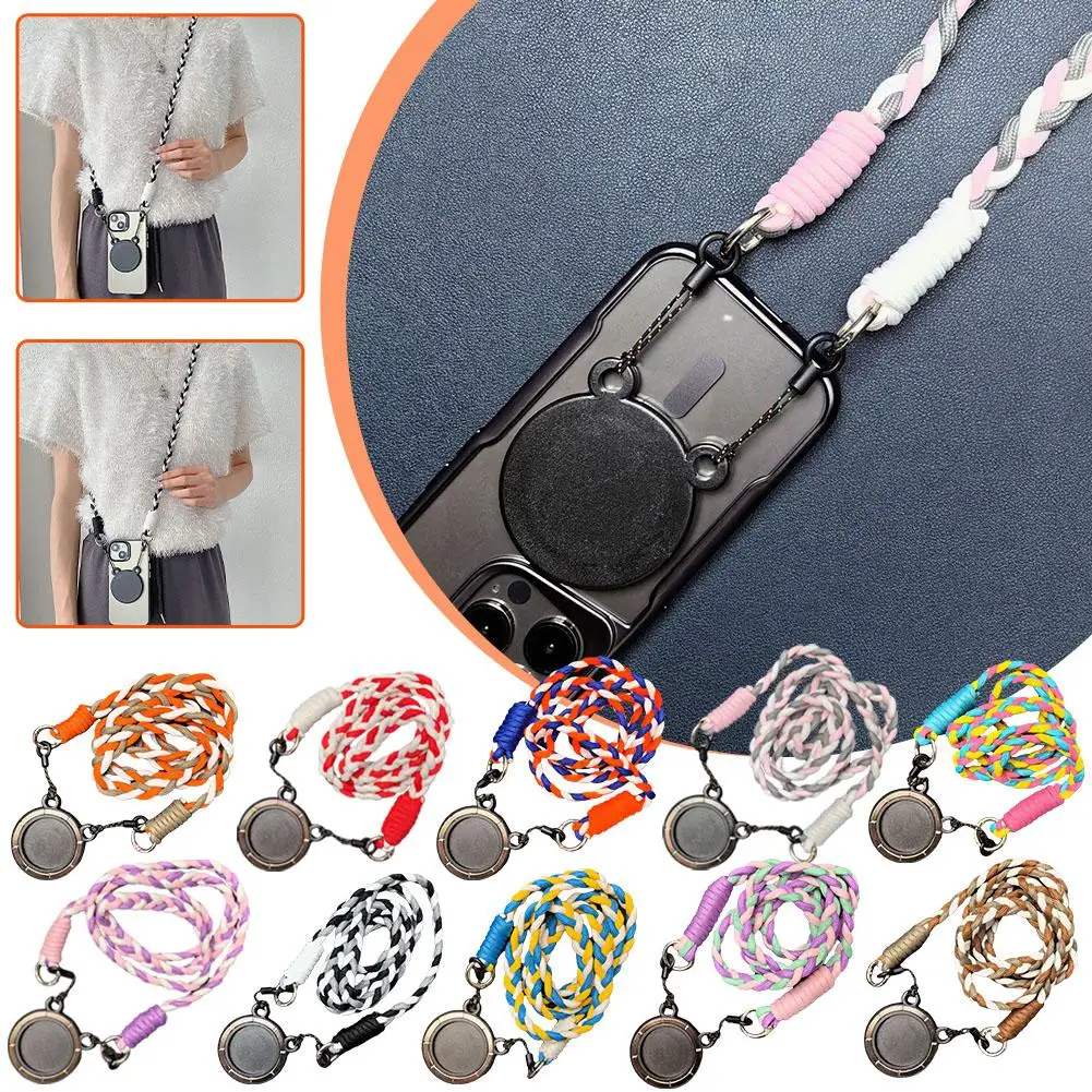 Creative Magnetic Phone Lanyard Stand Crossbody Chest Lanyard Mobile Phone Lanyard Bag Portable Girl Magnetic Mobile Phone