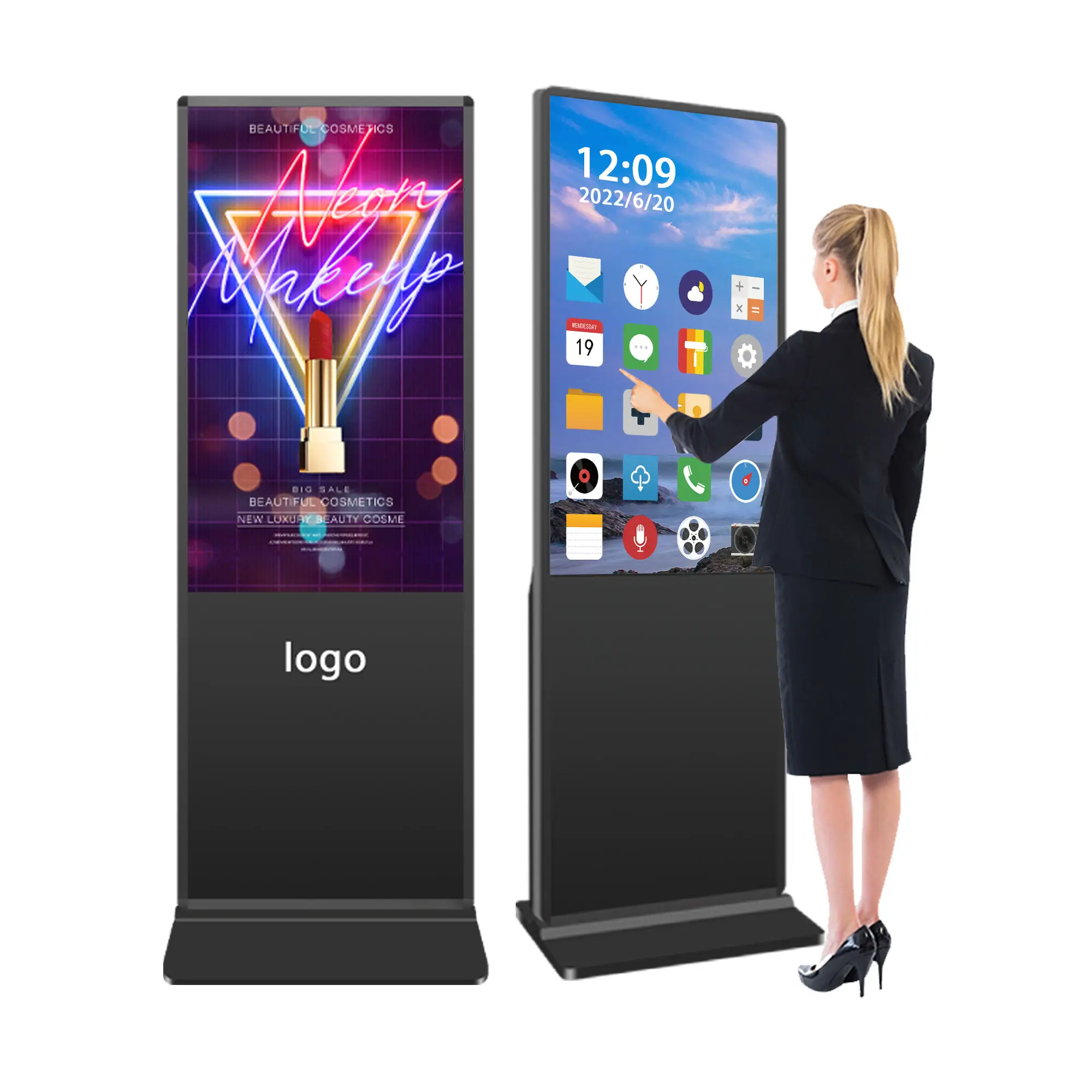 2K/4K Indoor Advertising Player Display Screen HD LCD LED Digital Signage Floor-Standing Vertical TV Touch Screen Elevators - view 6