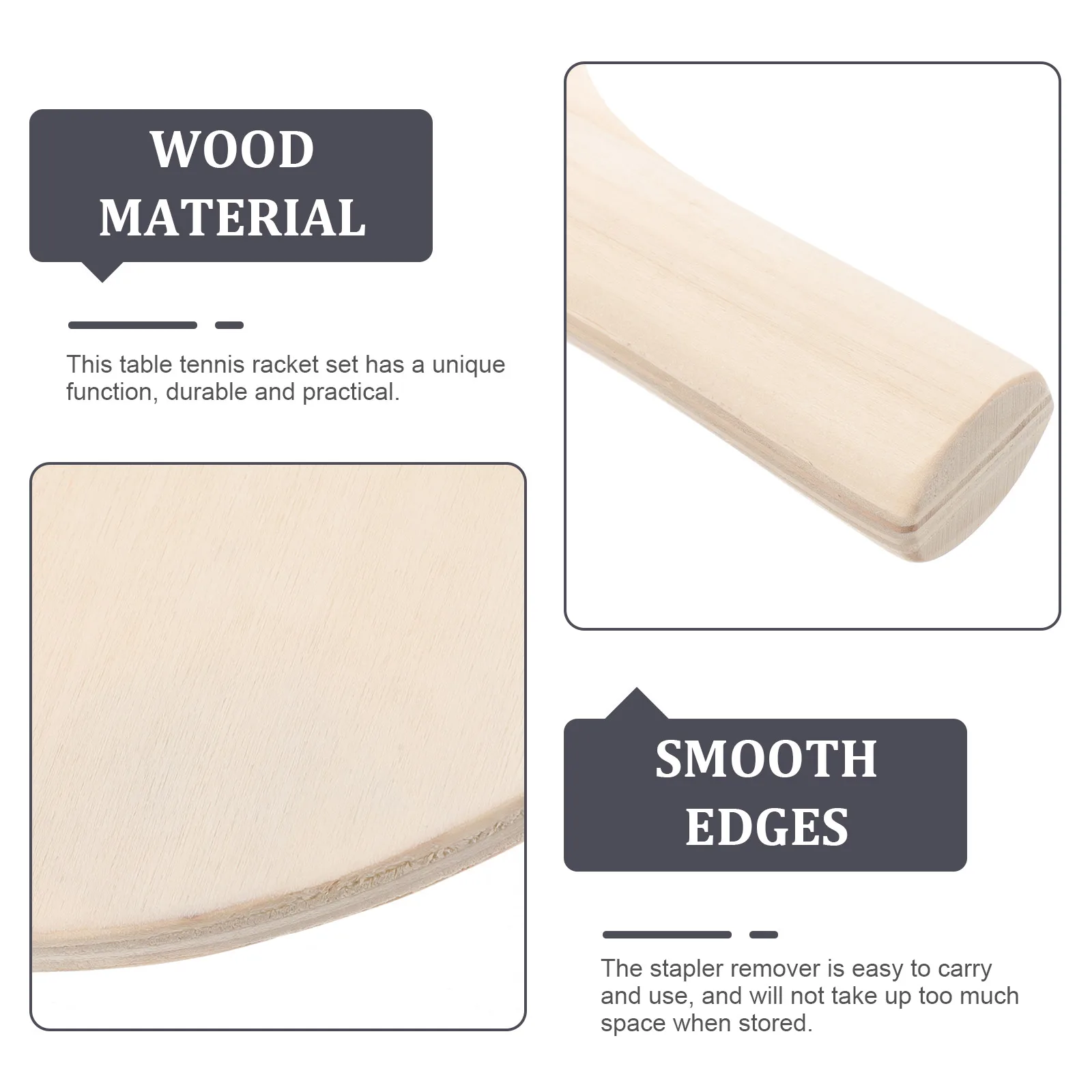 

2Pcs Wooden Table Tennis Racket DIY Unfinished Paddle for Children Skill Development Outdoor Indoor Training Sports Equipment