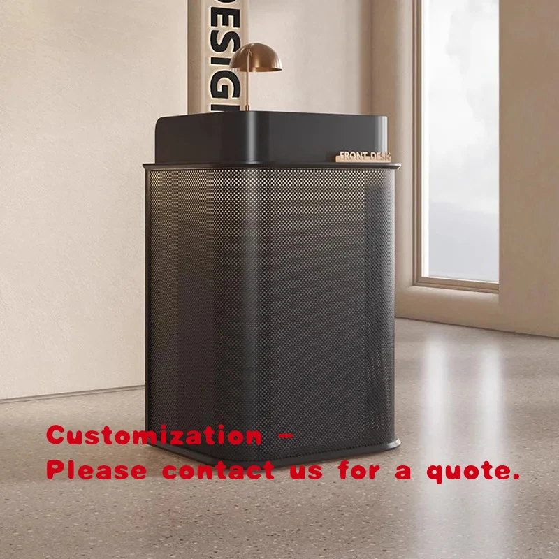 custom.New Design Custom Iron Reception Desk Restaurant, Mall, School Black Front Desk Shops