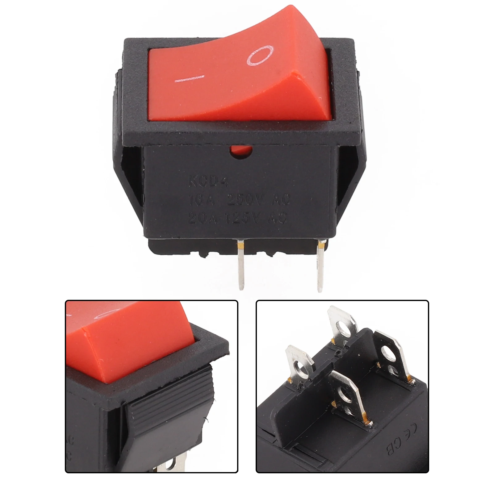 KCD4 Boat Shaped Switch High-Power Power Button  4-Pin Red Light 31 * 25MM16A Electric Equipment Accessories