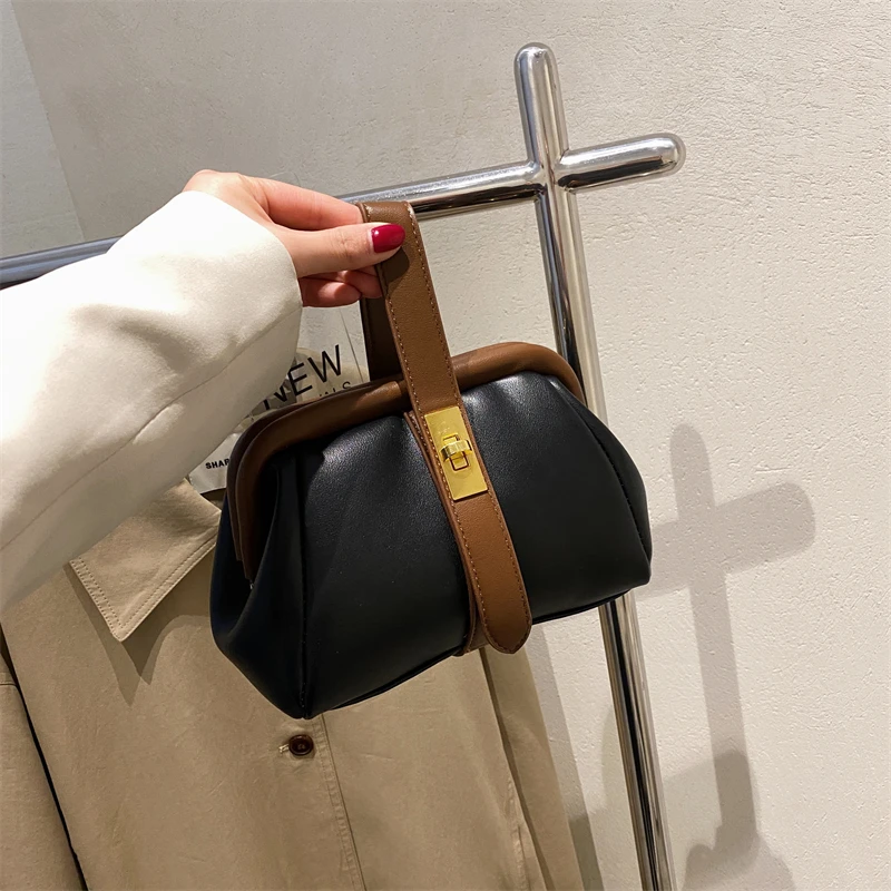 Trend Clutch PU Leather Small Crossbody Side Shoulder Bag with Short Handle 2022 Fashion Brand Designer Female Luxury Handbag