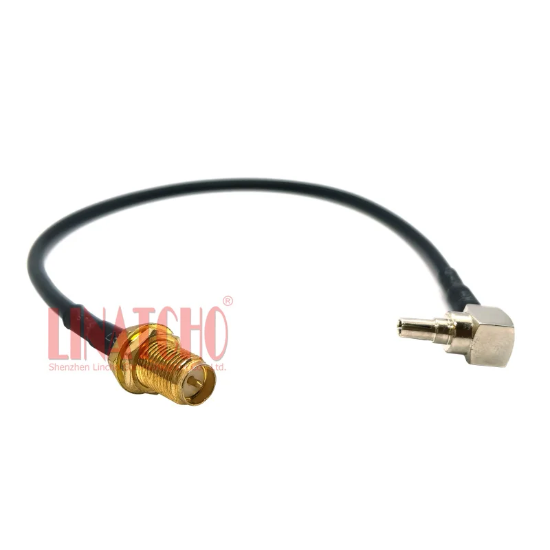 20CM RG174 4G Antenna Connecting Cable RP SMA Female to Right Angle CRC9 Male Connector