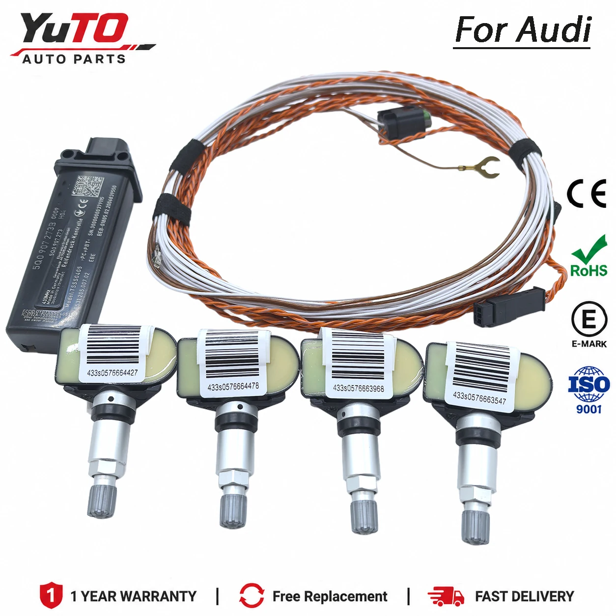 

5Q0907273B original cable 433MHz TPMS Sensor 4M0907273B For Audi A3/A4 B9/A5/A6/A7/A8/Q2/Q3/Q5/Q7/Q8 2015-2022 2Yr Warranty