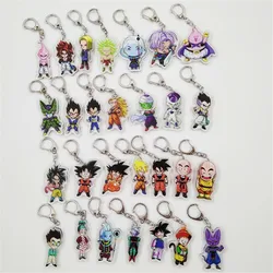 Anime Dragon Ball Son Goku Vegeta Trunks Cell Kuririn Super Saiya Acrylic Keychain Pendant Figure Model Toys Gifts For Children