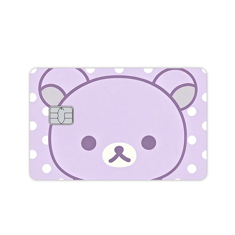 Cartoon Cute Rilakkuma Bear Polka Dot Credit Card Skin Sticker Anime Kawaii Film Cover for Visa Bank Debit Mastercard Card Decal
