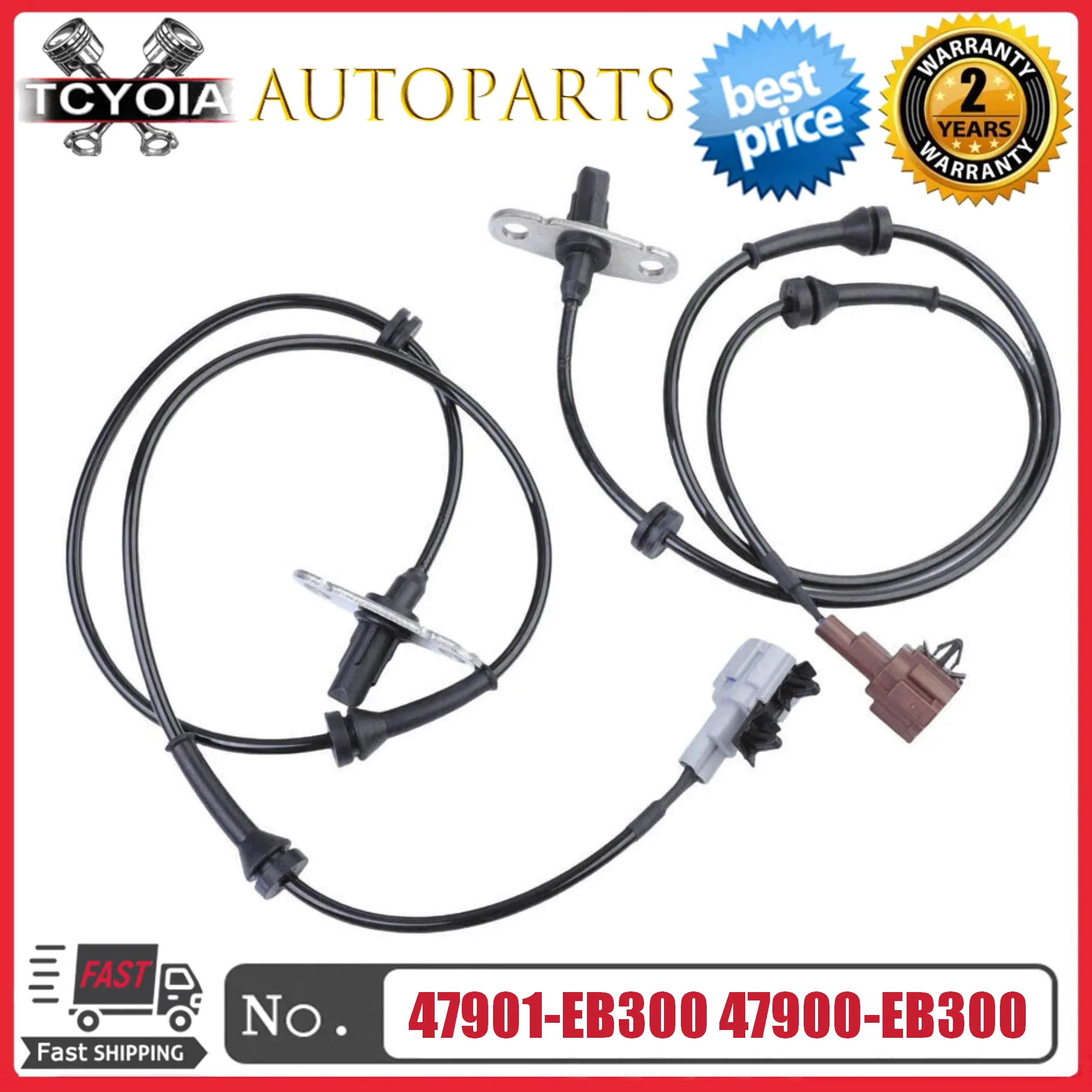 

2pcs/lot Rear Left Right ABS Wheel Speed Sensor 47901-EB300 47900-EB300 For 2005-2013 Nisan Navara D40 Pickup