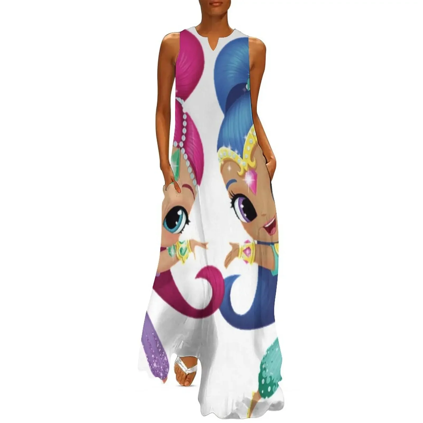 

shimmer and shine pillow Long Dress evening dresses women Female dress Beachwear Long dresses Dress
