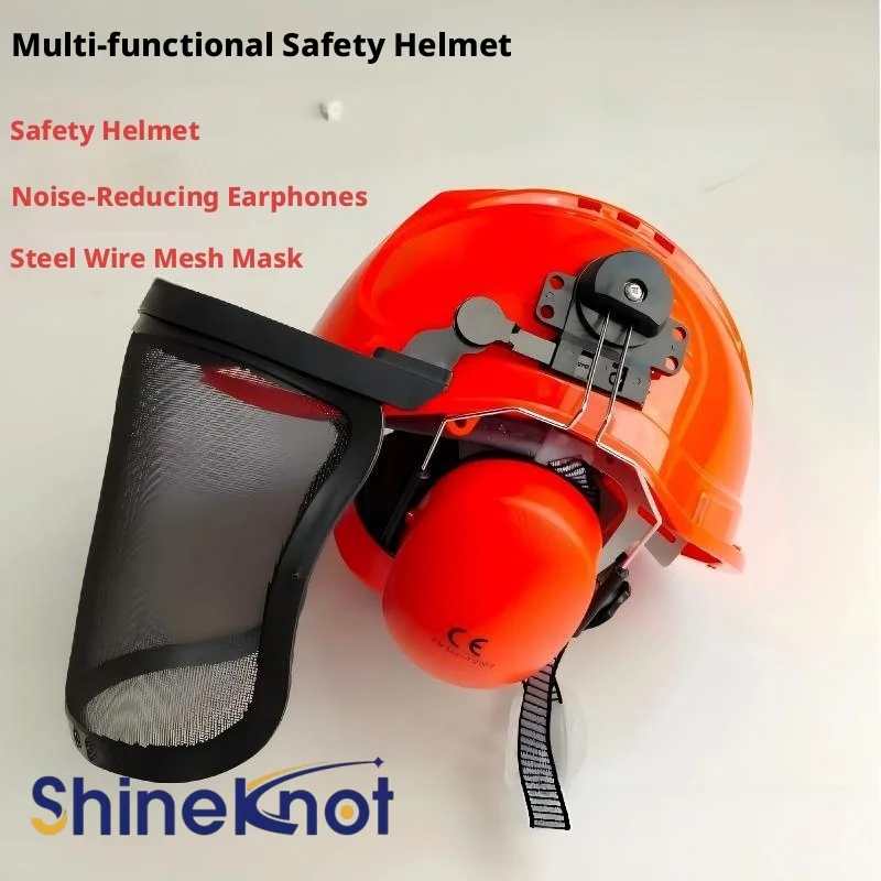 SHINEKNOT Garden Mowing Protection Three In One Helmet Safety Helmet Splash Proof Face Mask Noise Reducing Ear Protection