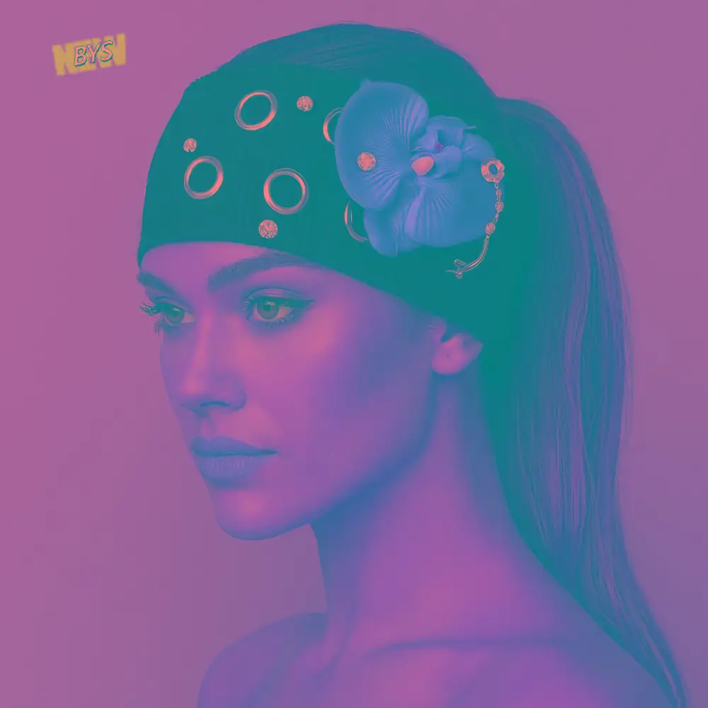 

Hibiscus Butterfly Orchid Knitted Hairband Hollow Out Y2K Flower Elastic Headband Hip-hop Punk Style Rhinestone Chain Headscarf