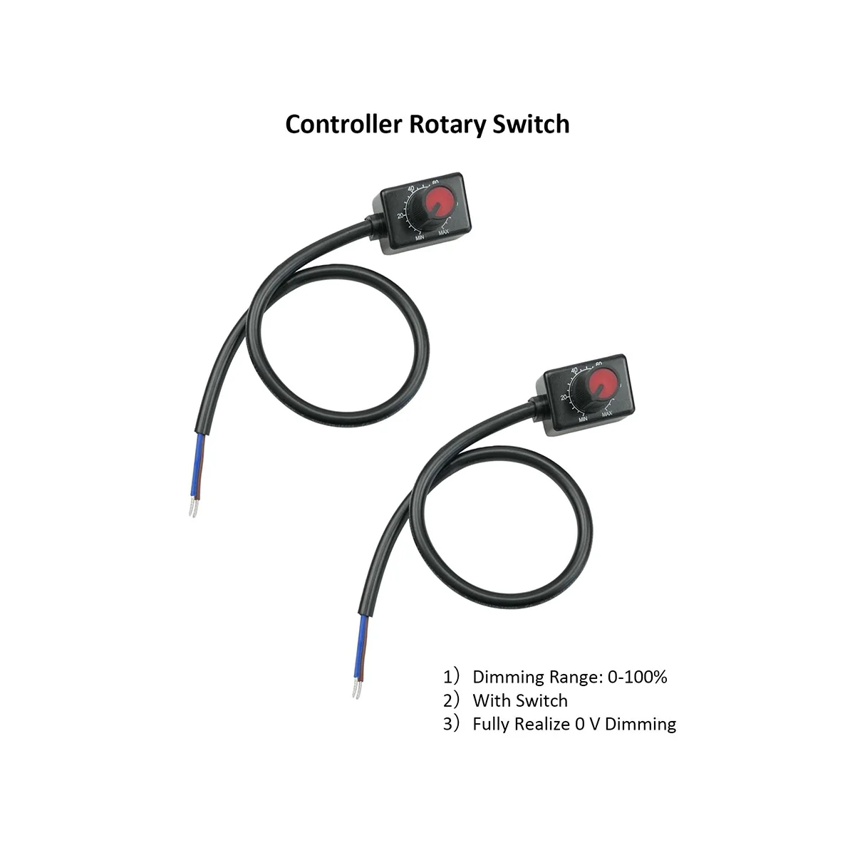 Dc 0/1-10V Knop Led Dimmer, Laagspanning Passieve Dimmer Pwm Dimmen Voor 0-10V Of 1-10V Dimbare Elektronische Led Driver 3Pc