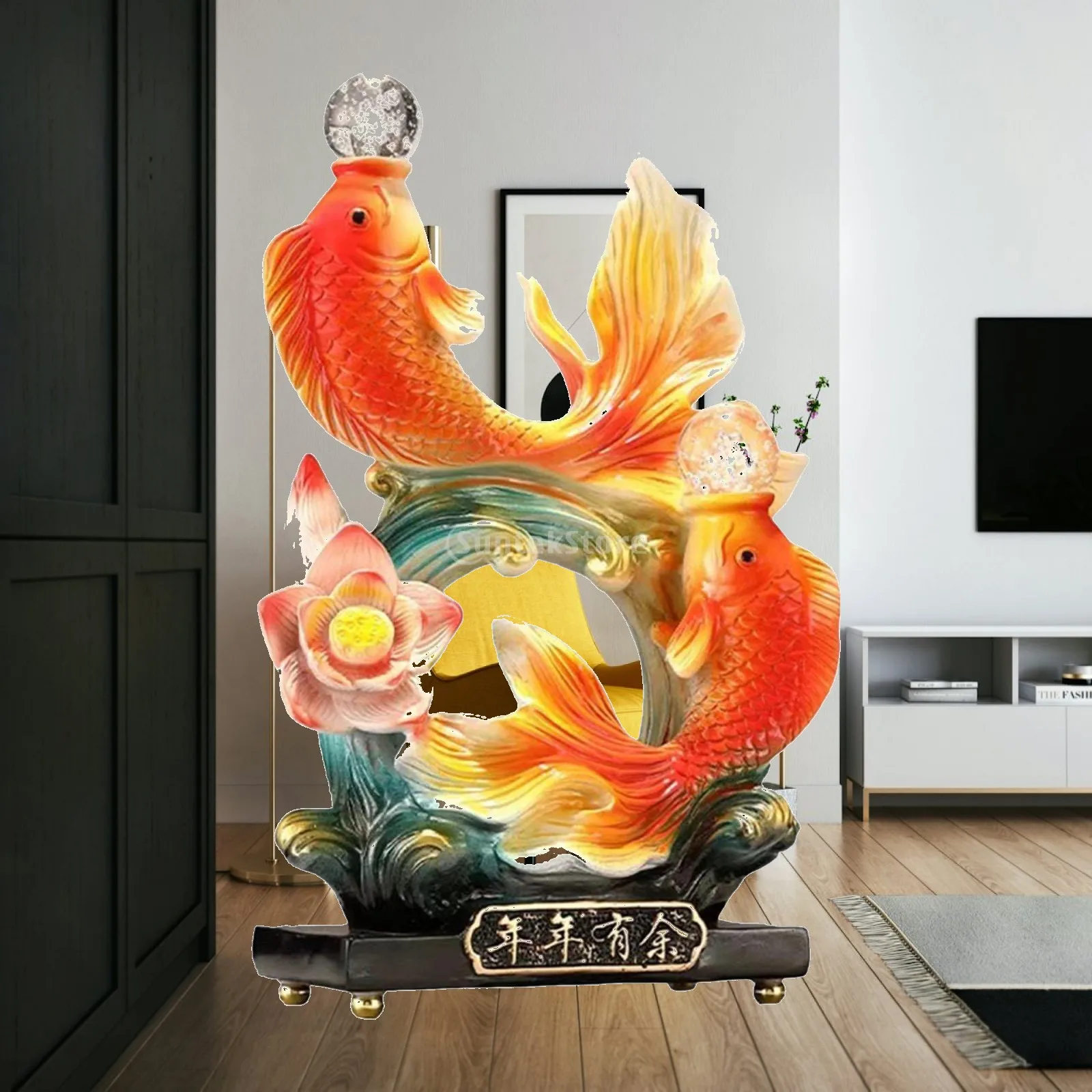 Chinese Fish Statue Fishes Playing Carp Leaping for Home Living Room Bedroom