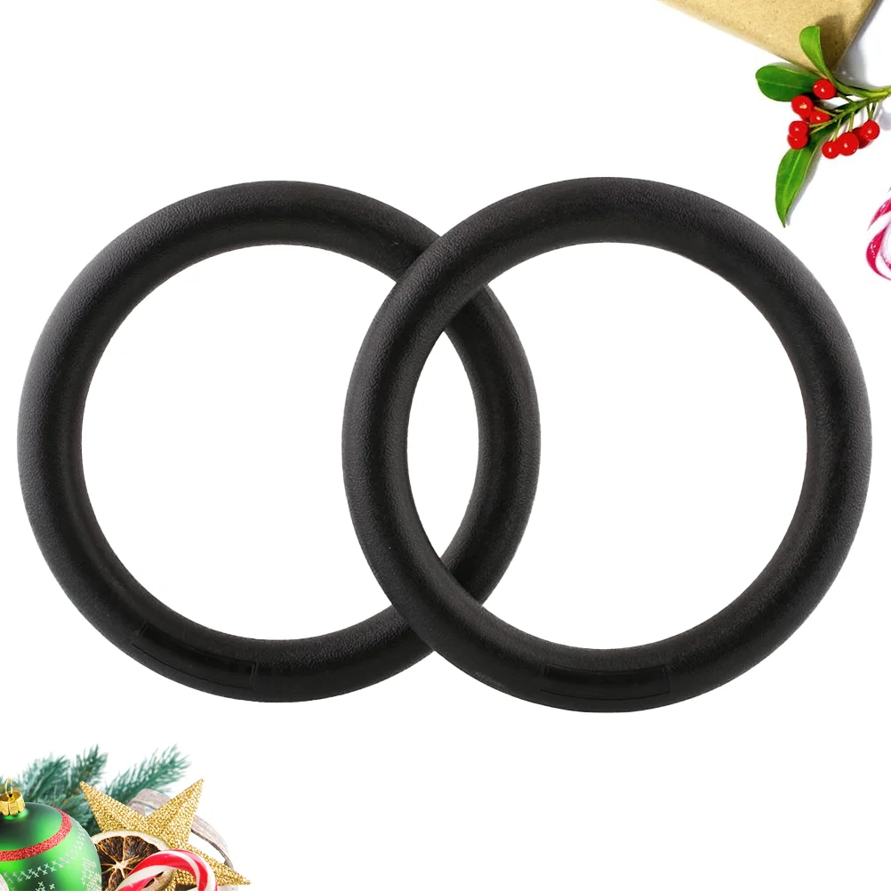 

2PCS Replacement Fitness Rings Plastic Gymnastic Ring for Strength Bodyweight Training Cross-Training Workouts (Black)