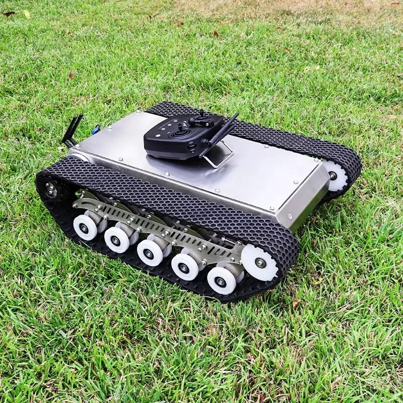 Small electric tracked robot, tank, metal tracked chassis, stainless steel