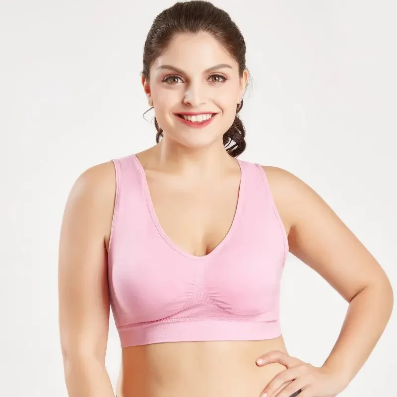 Sujetador deportivo sin costuras con almohadillas para mujer, Bralette de Yoga, Sujetador Push Up, chaleco sin aros