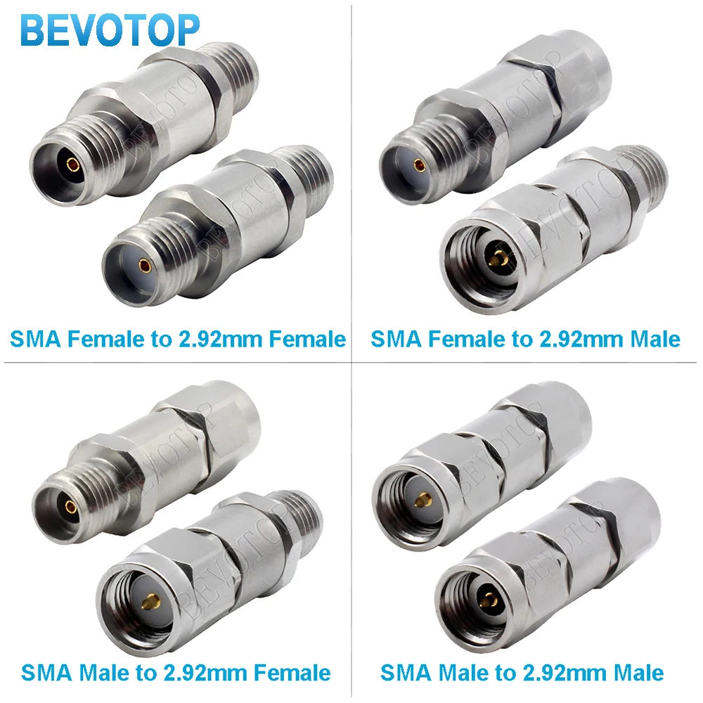 

1PCS SMA to 2.92mm SMA Female Jack to 2.92mm Male Adapter 304 Steel VSWR≤1.2 DC-26.5GHz High Frequency Connector High Quality