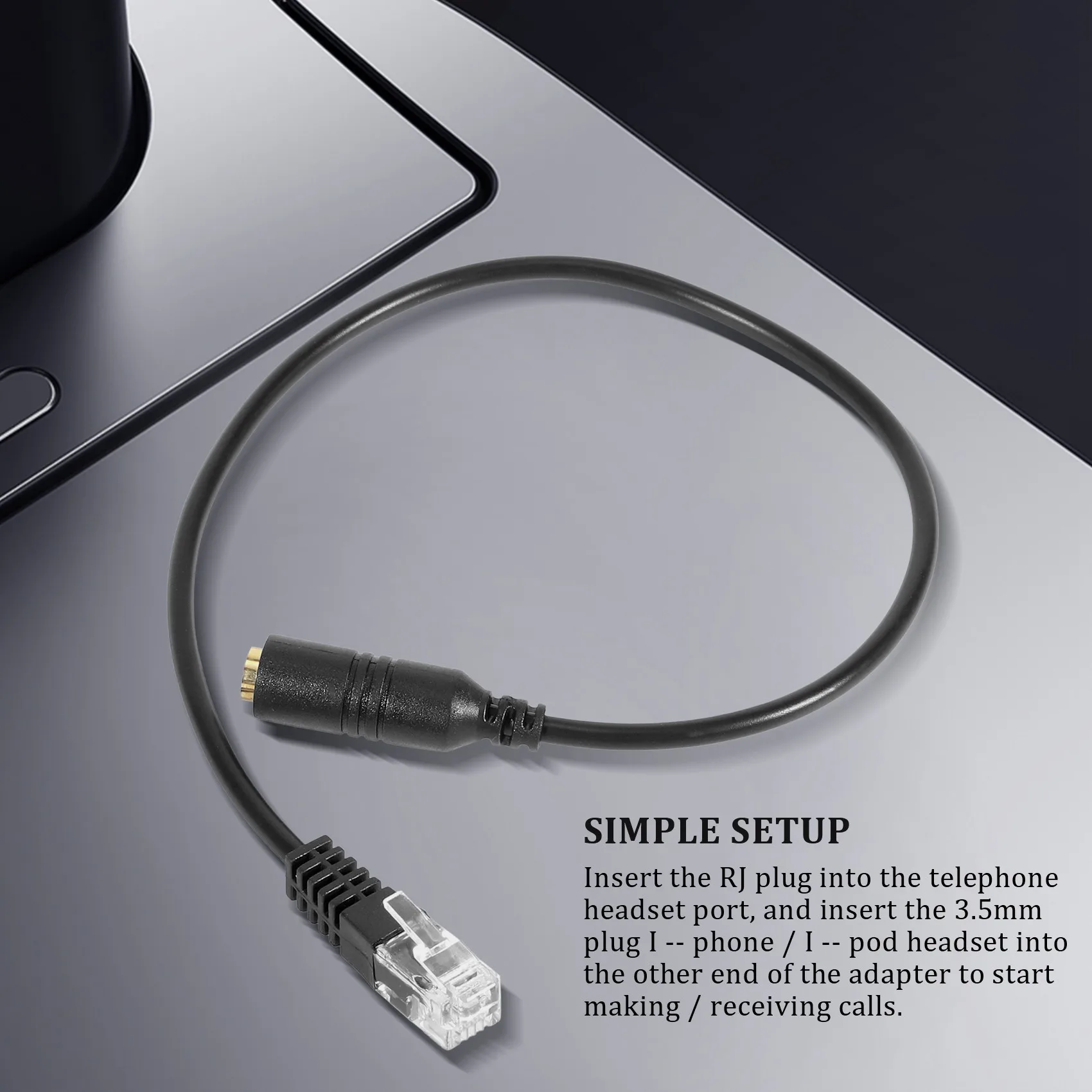 OUVU-1PC محول الهاتف rj9 إلى 3.5 أنثى محول محول كابل جهاز كمبيوتر شخصي سماعة الهاتف