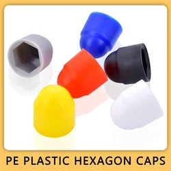 100Pcs Dome Protection Cap Exposed Hex Screw Protect Nut Bolts Hexagon Plastic PE Covers Black White Red Blue Yellow Gray M3-M24