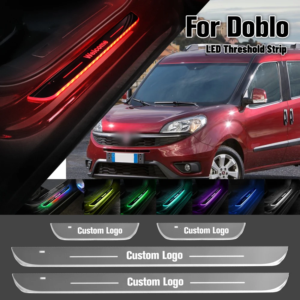 

For Fiat Doblo 2001-2016 Car Door Sill Light Customized Logo LED 2011 2012 2014 2015 Welcome Threshold Pedal Lamp Accessories