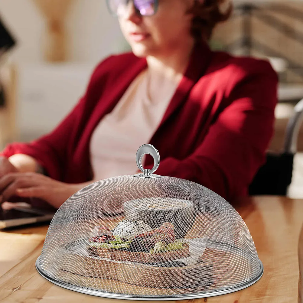 

Stainless Steel Food Cover 35CM Mesh Dome Protector Mosquito-proof Dust-proof Kitchen Dining Table BBQ Steak Vegetables Fruit