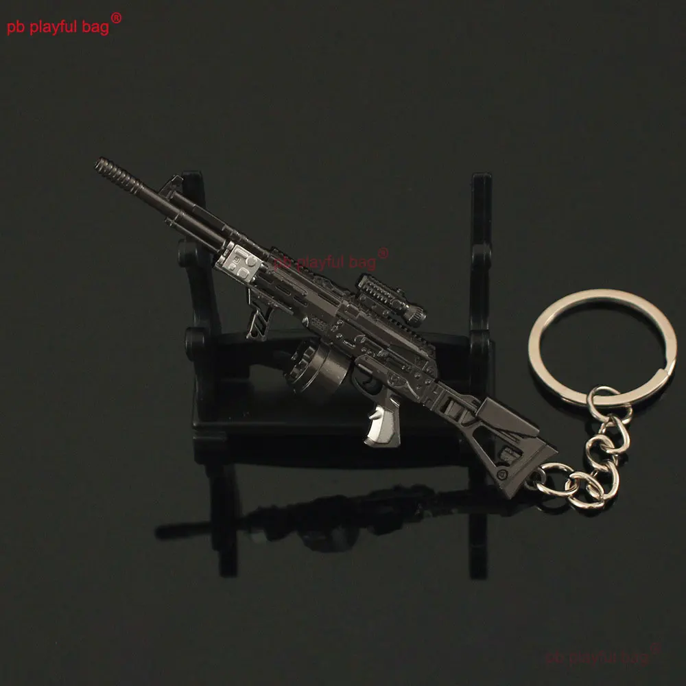 Mini AEK Gewehr Modell Legierung Gun Schlüsselbund Anhänger CS Spiel Waffe Sammeln Dekorative Spielzeug Action Figure Kinder Weihnachten Geschenke ZG395