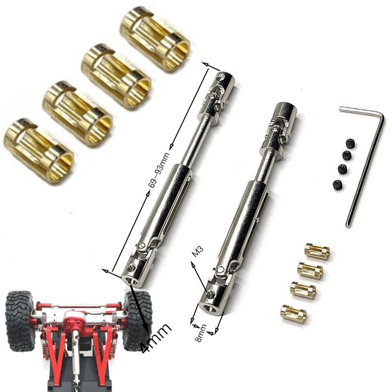 

1 комплект металлических деталей для обновления радиоуправляемого автомобиля 1/12, аксессуар для MN78 MN82 LC79, металлический приводной вал CVD, приводной вал с втулкой вала 3 мм до 4 мм