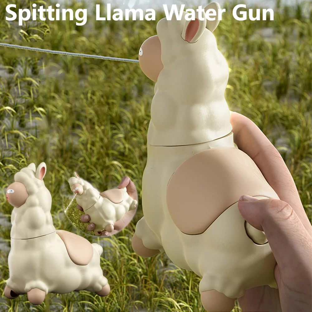 ปืนฉีดน้ำรูปอัลปาก้าน่ารักสำหรับเด็ก ของเล่นสร้างสรรค์สำหรับฤดูร้อน ของเล่นพ่นน้ำลายการ์ตูนสำหรับเด็กชายและเด็กหญิง
