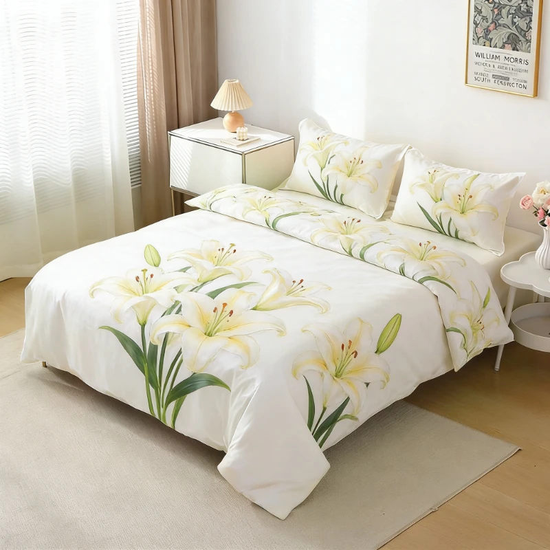 Ins Style Printed Duvet Cover Set for Student Dormitory Home UseFashionable and Trendy Design 150x200x230cm