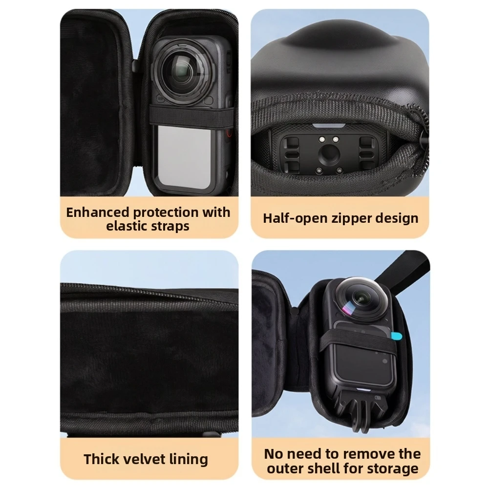 Portable Drop-Proof Hard Shell Case Lightweight Water Resistant Storage Bag For Insta360 X6 Action Camera Gear view 6