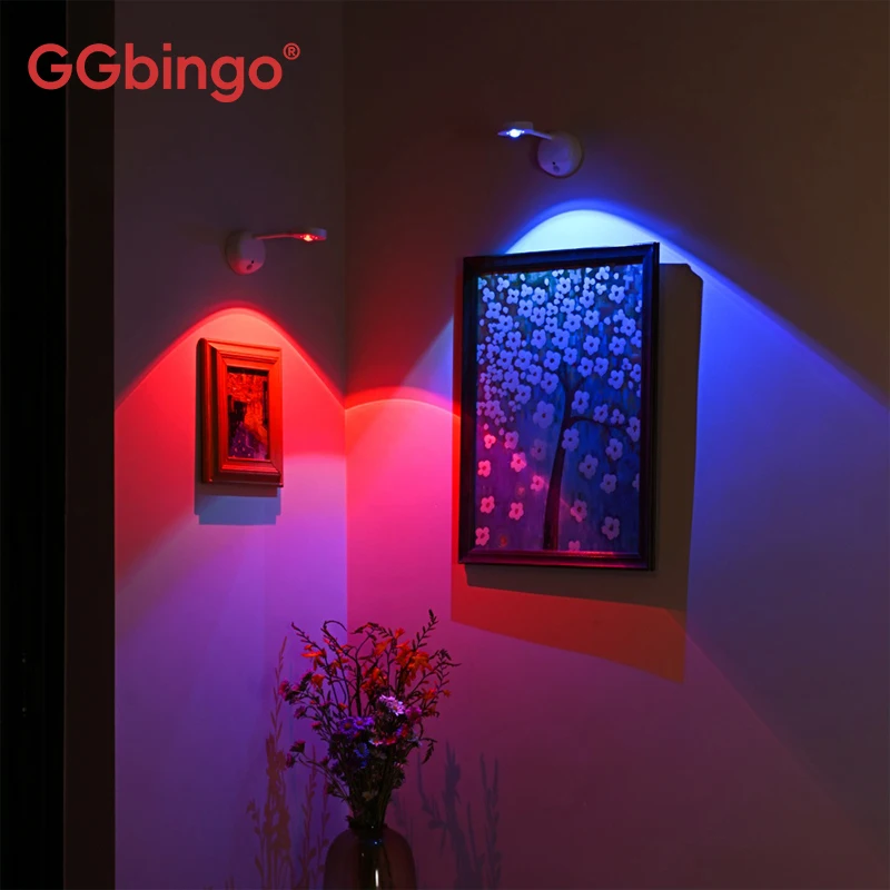 

Беспроводной настенный светильник USB с датчиком движения, RGB-подсветкой и регулировкой яркости для освещения картин и фотографий