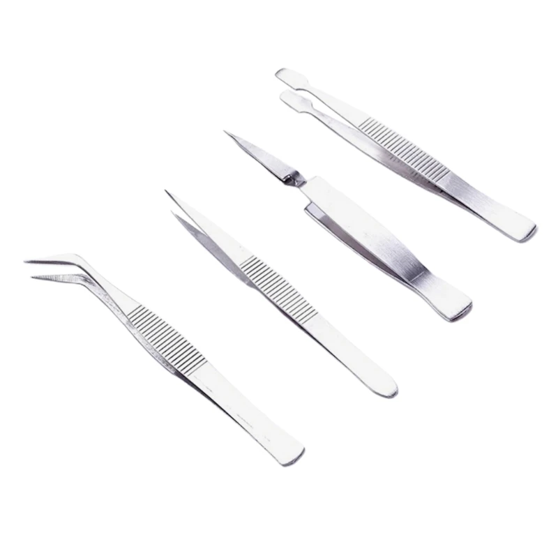 Stainless Steel Tweezers Essential Tools Repair Pick up Tool for Jewelers and Crafters Making Jewelry Crafting Tools R3MC