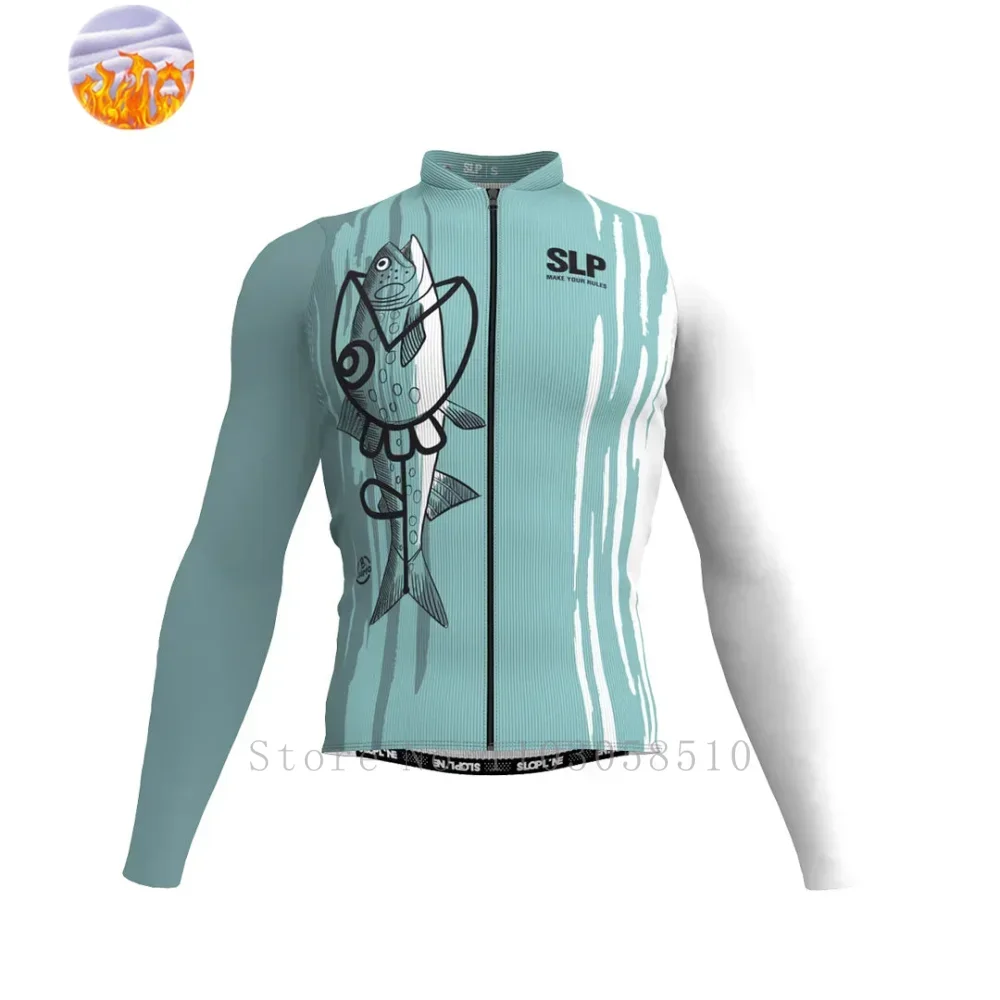 

SLP велосипедные майки с длинными рукавами, мужские зимние термофлисовые велосипедные одежды, теплая одежда для горного велосипеда 10-20 ° Велосипедные куртки