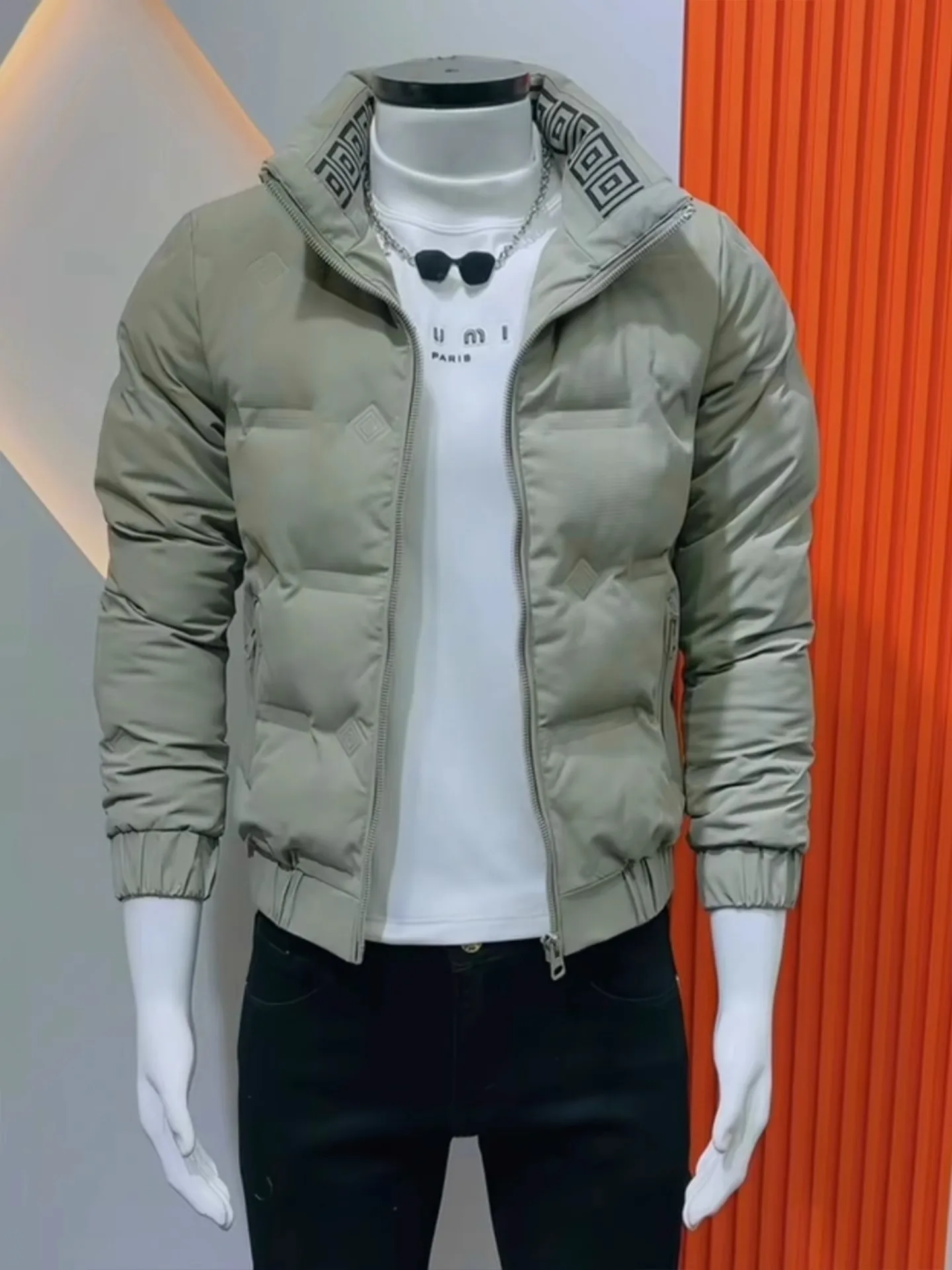 

Winter Thiened Men's Cotton Jaet Warm Faionable Korean Sle Slimming Casual Versatile Trendy Brand Cotton Outerwear