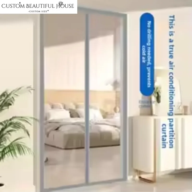 

Thiened Transparent PVC Door Encryption Air Conditioner Cold Proof No Punching Required Curtain Modern Door Curtain Bedroom