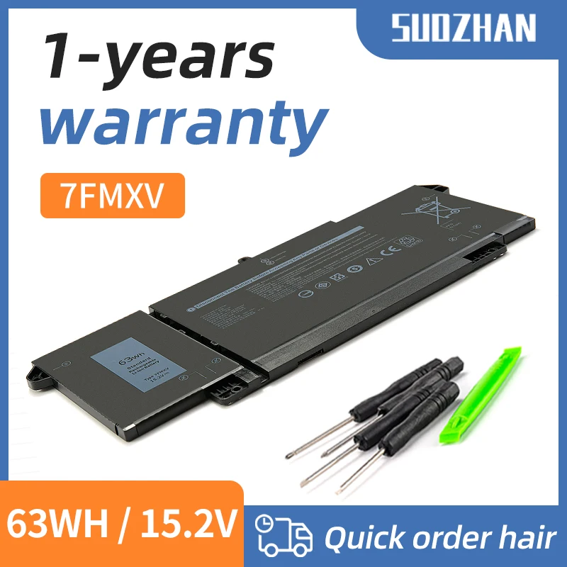 SUOZHAN 7FMXV Laptop Battery for Dell Latitude 5320 7320 7420 7520 Latitude 5320 2-in-1/7320 2-in-1 P134G001 0TN2GY 9JM71 4M1JN
