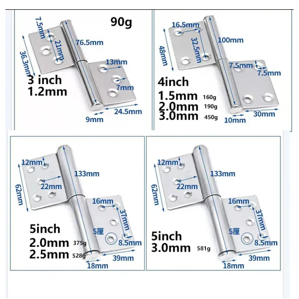 Small Stainless Steel Cabinet Door Hinge China Wholesale Door Hinge Removable Hinges Left Handed Right Handed Slip Joint