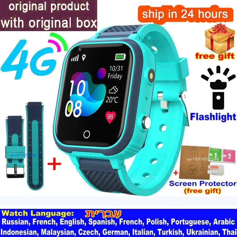 LT21 4G Smart Horloge Kids Gps Wifi Video Call Sos IP67 Waterdichte Kind Smartwatch Camera Monitor Tracker Locatie Telefoon horloge