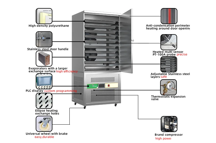 -40 Individual Mini Small Instant Quick  Shock Blast Frozen Freezer For Shrimp Fillet Fish Food