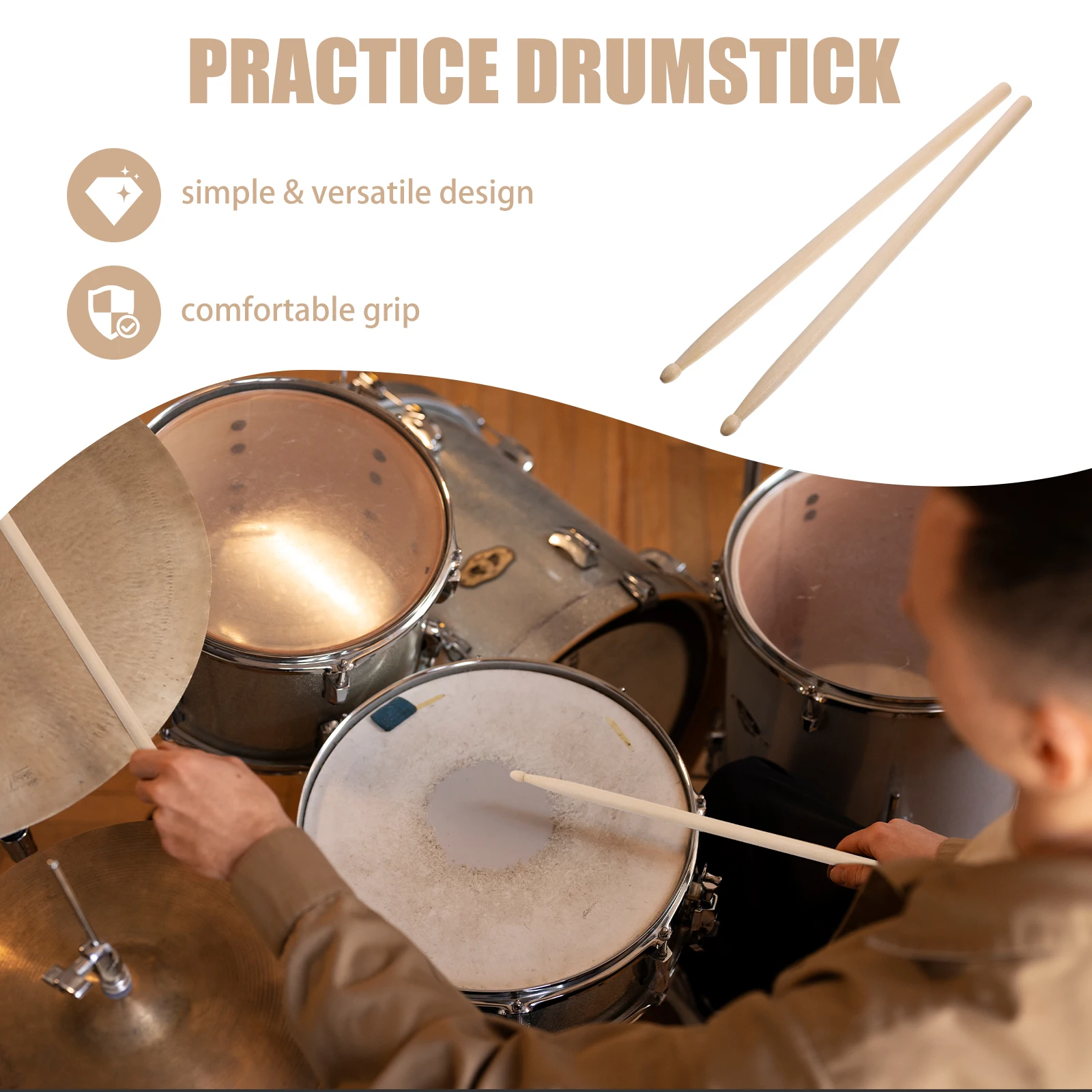 

6 Pairs Drum Stick Musical Percussion Drums Sticks Drumsticks Mallets Accessory Children's Hand Training for Drummer