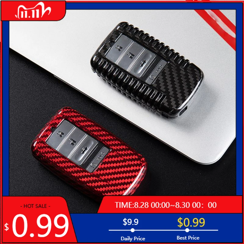 

Interior Stickers Real Carbon Fiber Car Key Case Key Cover For Acura LDX MDX RDX NSX RTLX TLX-L TLX RLX Car Styling