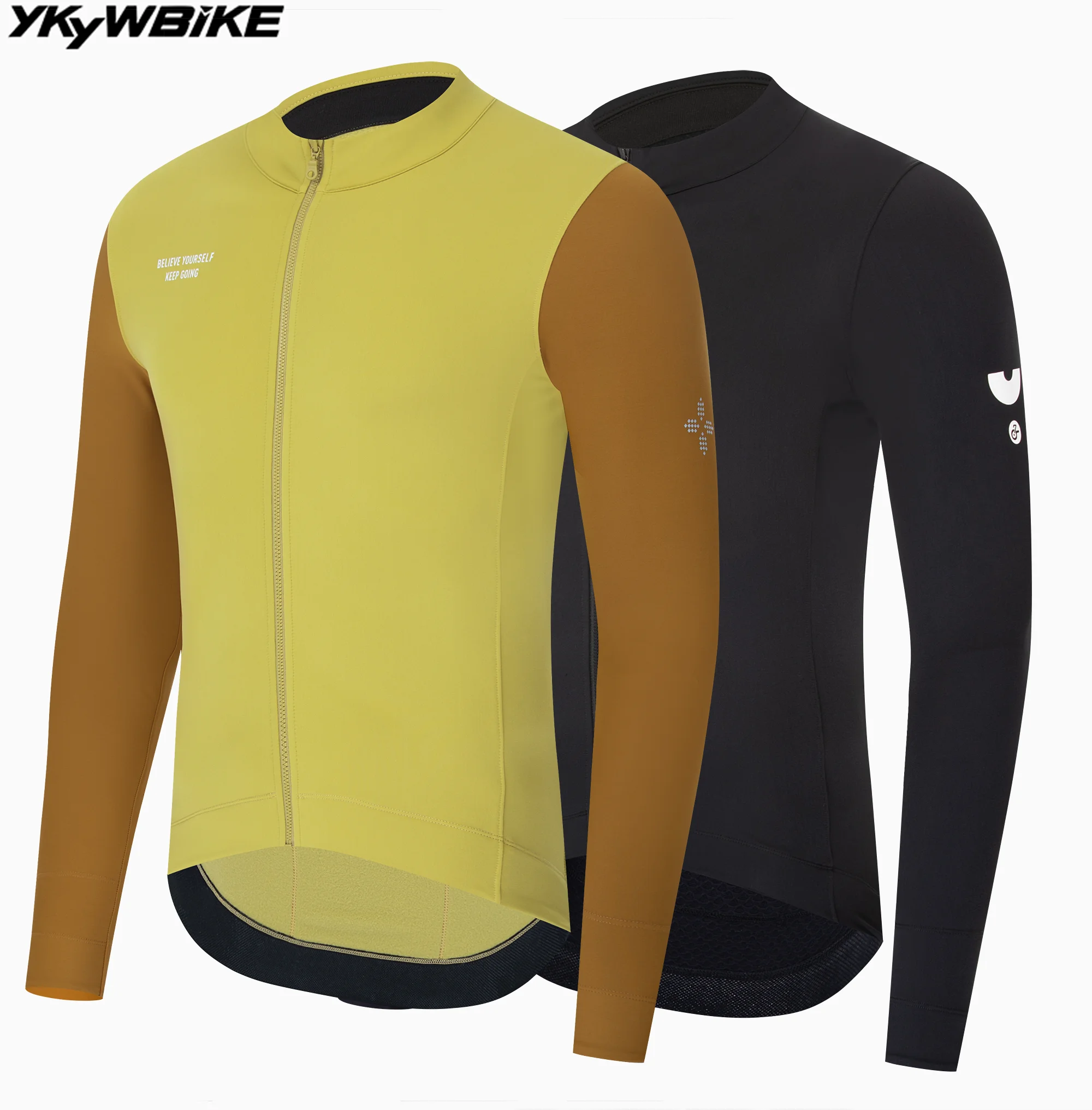 

YKYWBIKE 2025 Winter Cycling Jersey 10-20°C Thermal Fleece Road Bike Long Sleece Shirt Warmth Bicycle Jacket MTB Riding Clothi