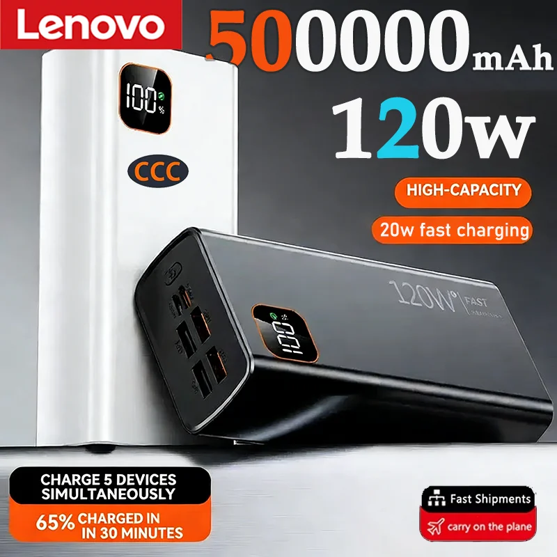 

VIVO 500000 мАч Power Bank высокой емкости 120 Вт сверхбыстрая зарядка портативное зарядное устройство Powerbank для iPhone Samsung Huawei