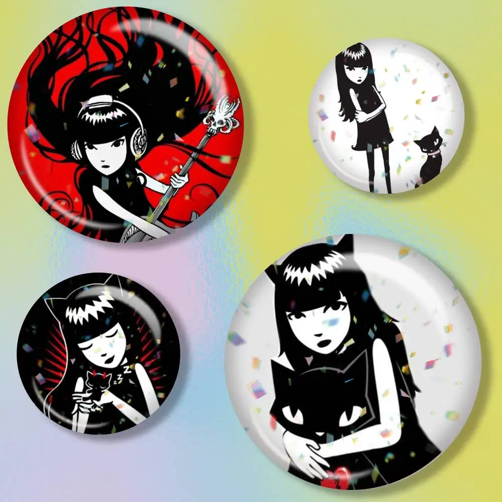 Emily the Strange  Brooch Metal Decorative Brooch Pins for Backpack Clothes Jacket Accessories,Souvenir.